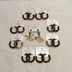 9 pairs of Sugarfix fashion earrings by Baublebar new mint condition on cards